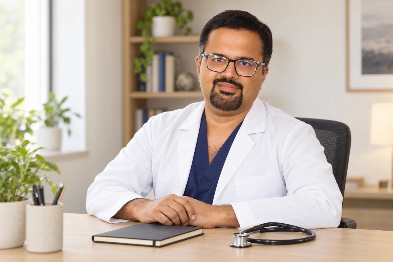 AI-adapted editorial portrait of Dr. Tekani seated in an illustrative study